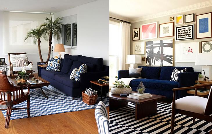 azul marinho na decoração