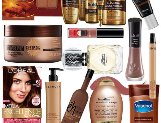 cosméticos com chocolate