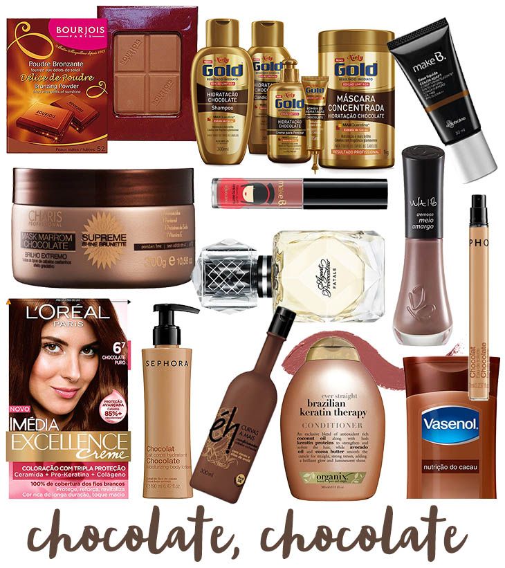 cosméticos com chocolate