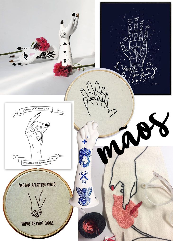 mãos na decoração