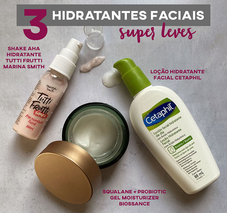 Hidratante facial leve: 3 opções que usei e aprovei!