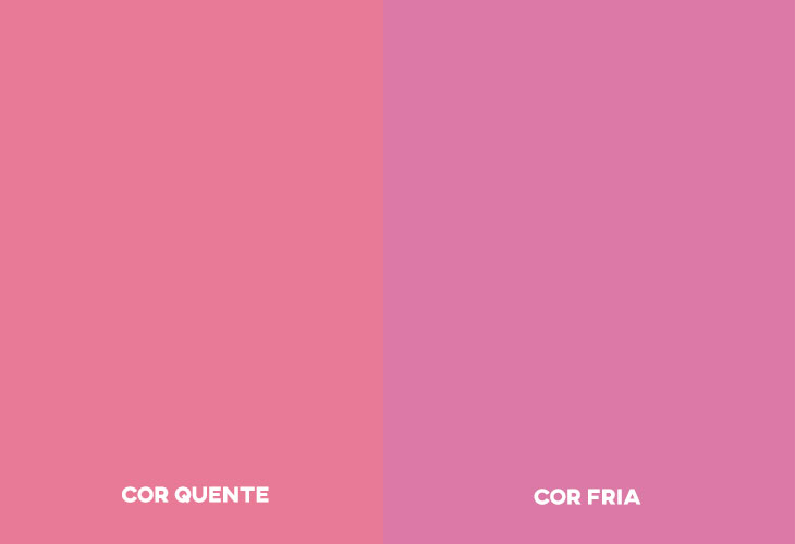 Cores de blush de tons frios e de tons quentes